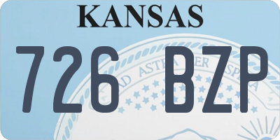 KS license plate 726BZP