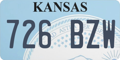 KS license plate 726BZW