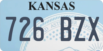 KS license plate 726BZX