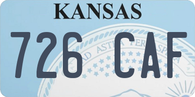 KS license plate 726CAF