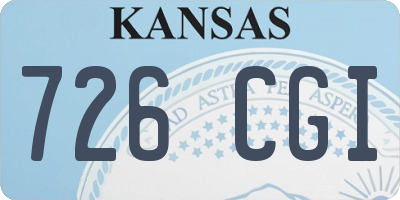 KS license plate 726CGI