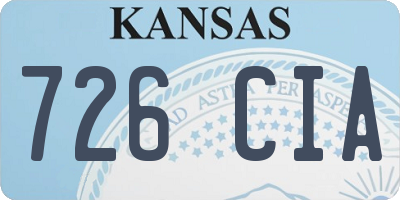 KS license plate 726CIA
