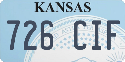 KS license plate 726CIF