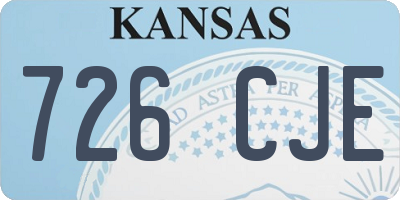 KS license plate 726CJE