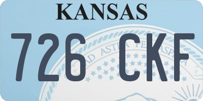 KS license plate 726CKF