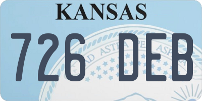 KS license plate 726DEB