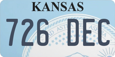KS license plate 726DEC