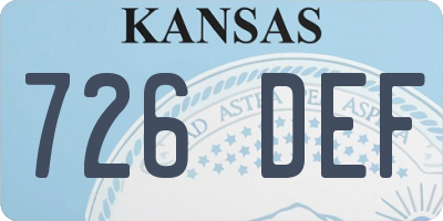 KS license plate 726DEF