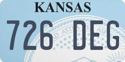 KS license plate 726DEG
