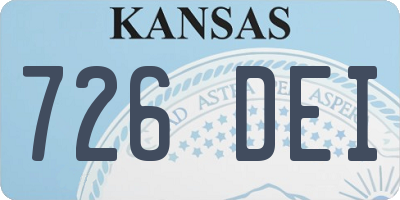 KS license plate 726DEI