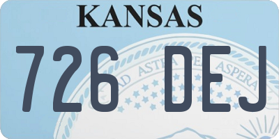 KS license plate 726DEJ