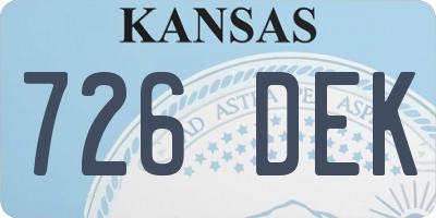 KS license plate 726DEK