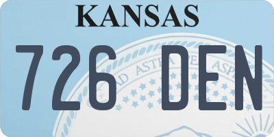 KS license plate 726DEN
