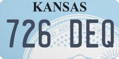 KS license plate 726DEQ