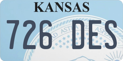 KS license plate 726DES
