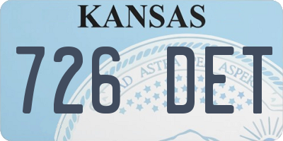 KS license plate 726DET