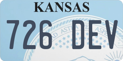 KS license plate 726DEV