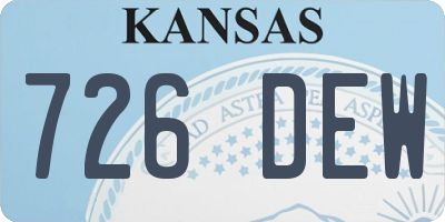 KS license plate 726DEW
