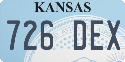 KS license plate 726DEX