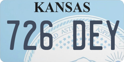 KS license plate 726DEY