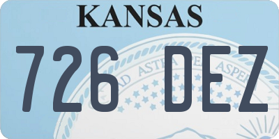 KS license plate 726DEZ