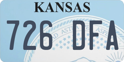 KS license plate 726DFA