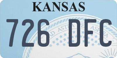 KS license plate 726DFC