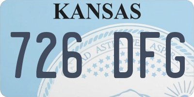 KS license plate 726DFG