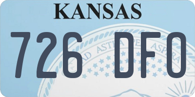 KS license plate 726DFO