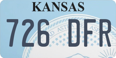 KS license plate 726DFR