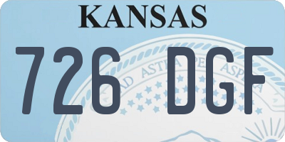 KS license plate 726DGF