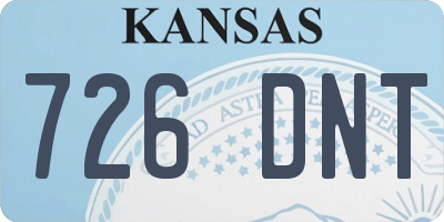 KS license plate 726DNT