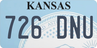 KS license plate 726DNU
