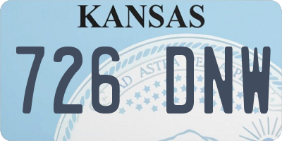 KS license plate 726DNW