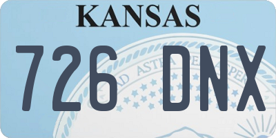 KS license plate 726DNX