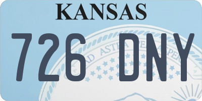KS license plate 726DNY