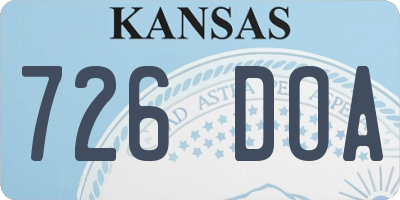 KS license plate 726DOA