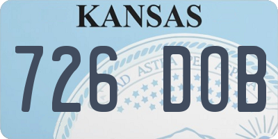KS license plate 726DOB