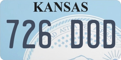 KS license plate 726DOD