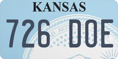 KS license plate 726DOE