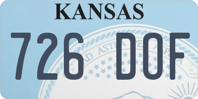 KS license plate 726DOF