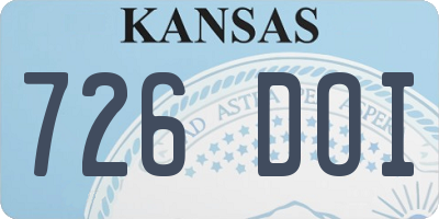 KS license plate 726DOI