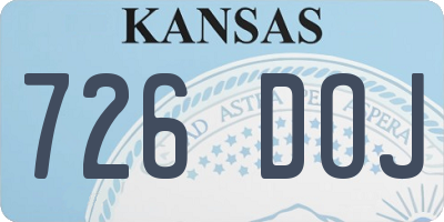 KS license plate 726DOJ