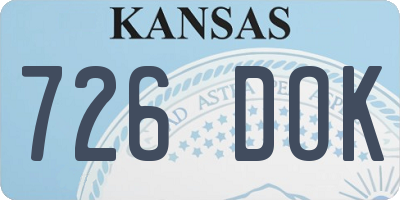 KS license plate 726DOK