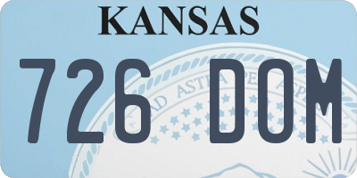 KS license plate 726DOM