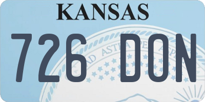 KS license plate 726DON