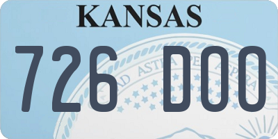 KS license plate 726DOO