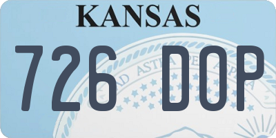 KS license plate 726DOP