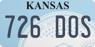 KS license plate 726DOS