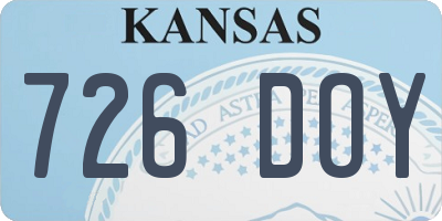 KS license plate 726DOY